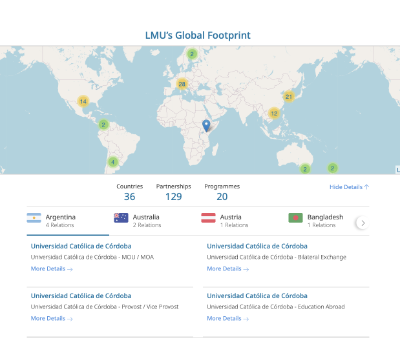 Map of LMU partnerships